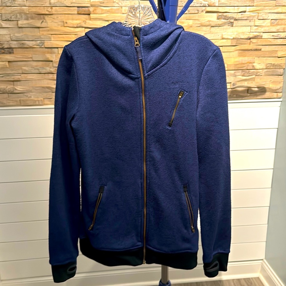 Roxy indigo blue hooded jacket size medium. Soft!